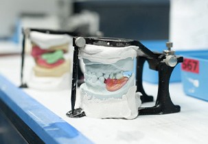 Dentures being crafted at lab
