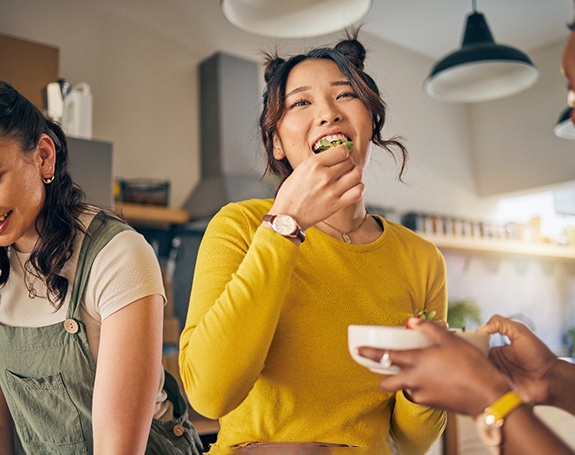 a friend group cooking together