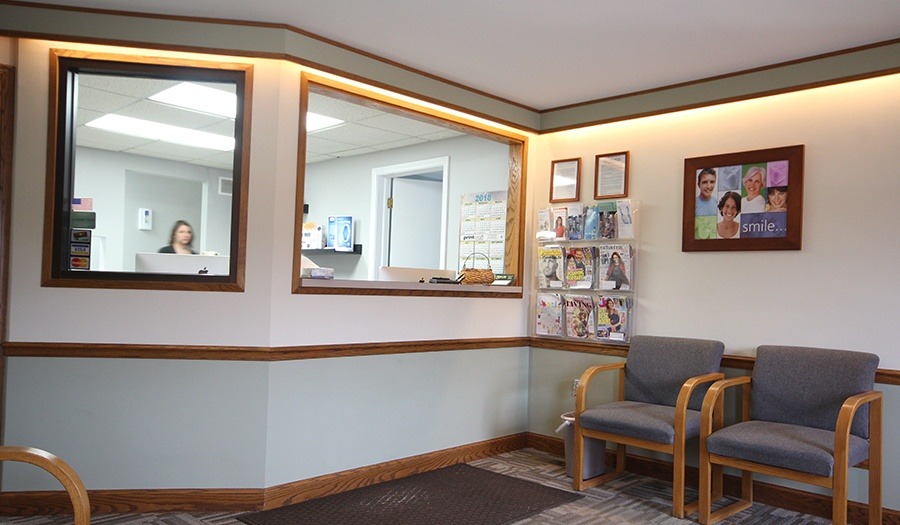 Dental office reception desk